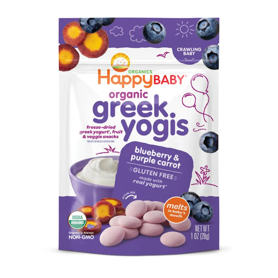 HappyBaby Organic Yogis Blueberry and Purple Carrot, 1 oz