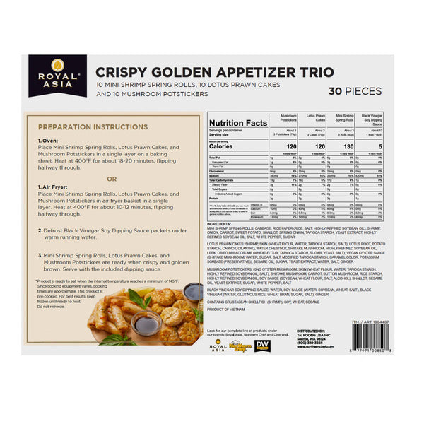 Royal Asia Crispy Golden Appetizer Trio, 32 oz