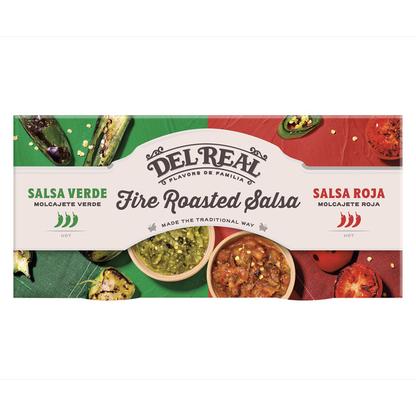 Del Real Foods Fire Roasted Combo Salsa, 24 oz, 2-pack