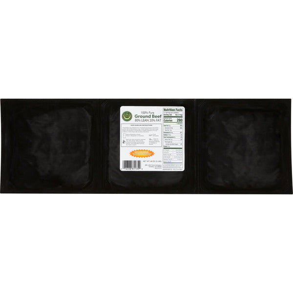 Halal Ground Beef, 80% Lean 20% Fat, 3 lbs