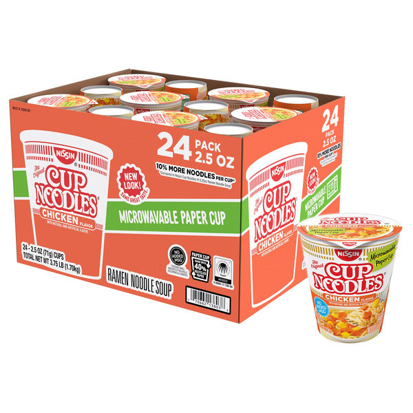 Nissin Cup Noodles, Chicken, 2.5 oz, 24-count