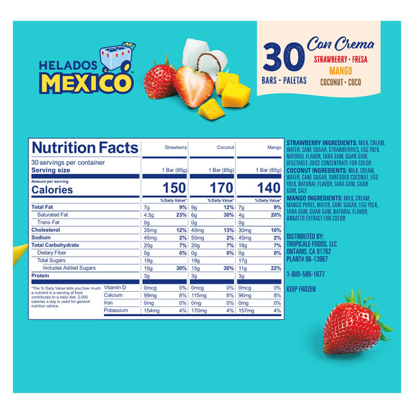 Helados Mexico Ice Cream Bars Variety, 30-count