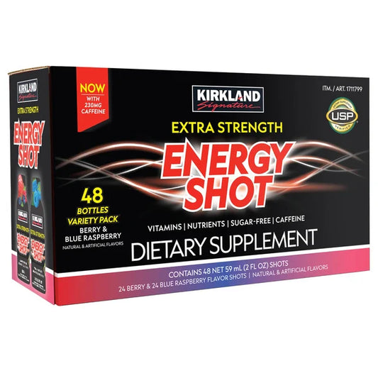 Kirkland Signature Extra Strength Energy Shot, 2 fl oz, 48 Count
