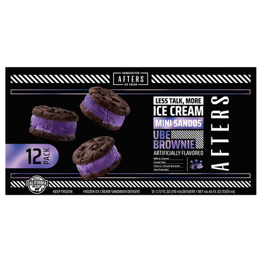 Afters Ice Cream Ube Brownie Mini Sando, 3.72 oz, 12-count