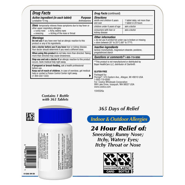 Kirkland Signature NonDrowsy AllerClear Antihistamine 10 mg., 365 Tablets