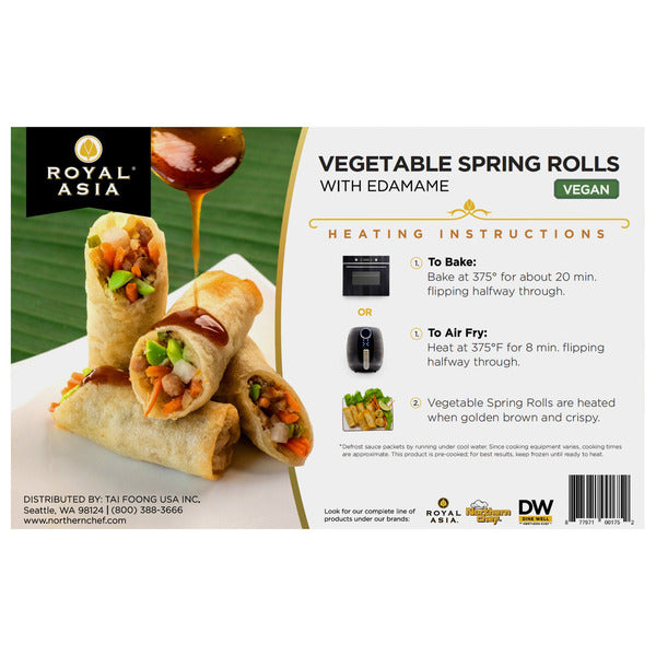 Royal Asia Vegetable Spring Rolls with Soy Ginger Sauce, 50-count