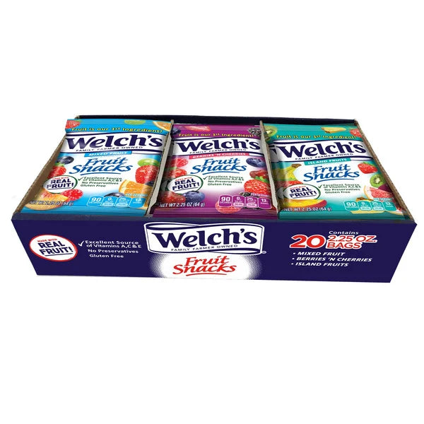 Welch's Fruit Snacks, Variety Pack, 2.25 oz, 20 ct