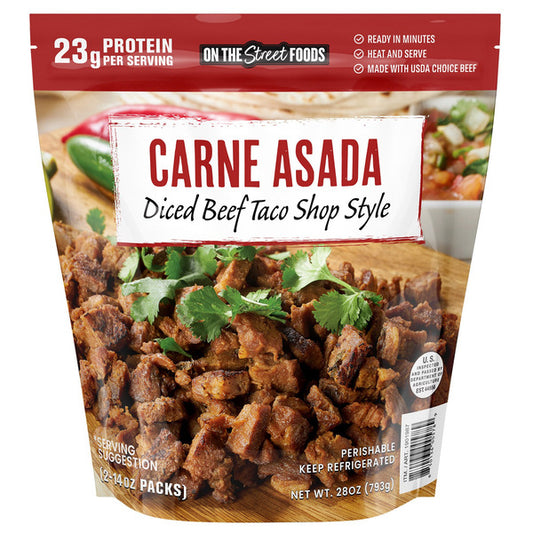 On The Street Foods Beef Taco Style Carne Asada, 28 oz
