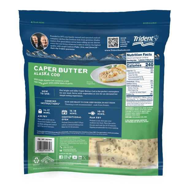 Trident Seafoods Caper Butter Wild Caught Alaska Cod, 30 oz