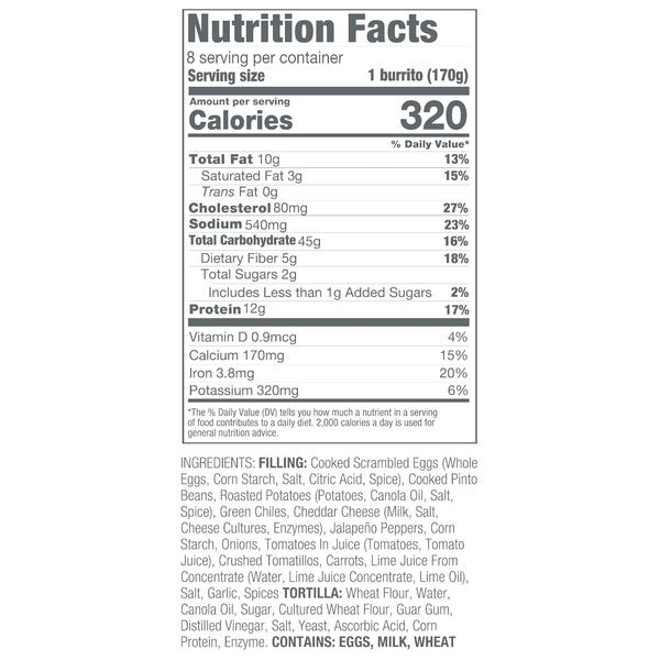 Evol Cage Free Egg and Green Chile Burritos, 6 oz, 8-count