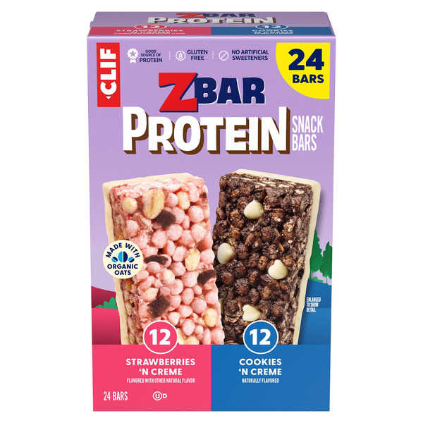 Clif Zbar Protein Snack Bars, Variety Pack, 1.27 oz, 24-count