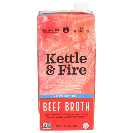 Kettle & Fire Low Sodium Beef Cooking Broth, 32 oz