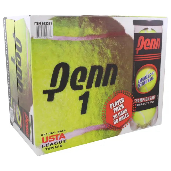 Penn Championship Felt Tennis Balls 20-pack, 60 Balls