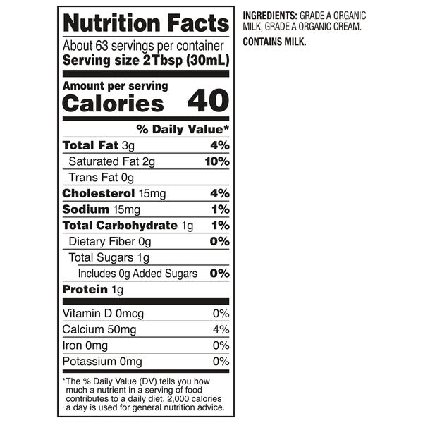 Horizon Organic Half and Half, 64 fl oz