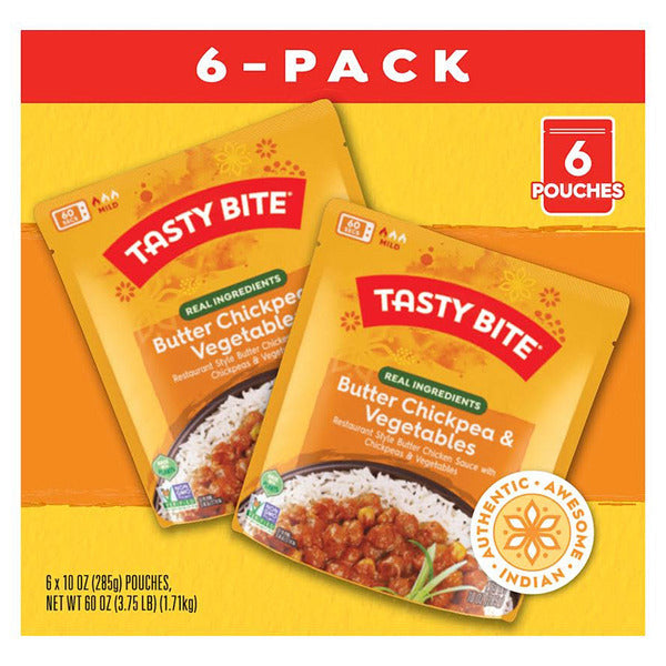 Tasty Bite Butter Chickpea & Vegetables, 10 oz, 6-count