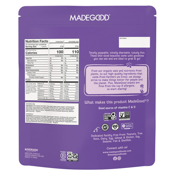MadeGood Granola Minis, Variety Pack 24 ct, 0.85 oz