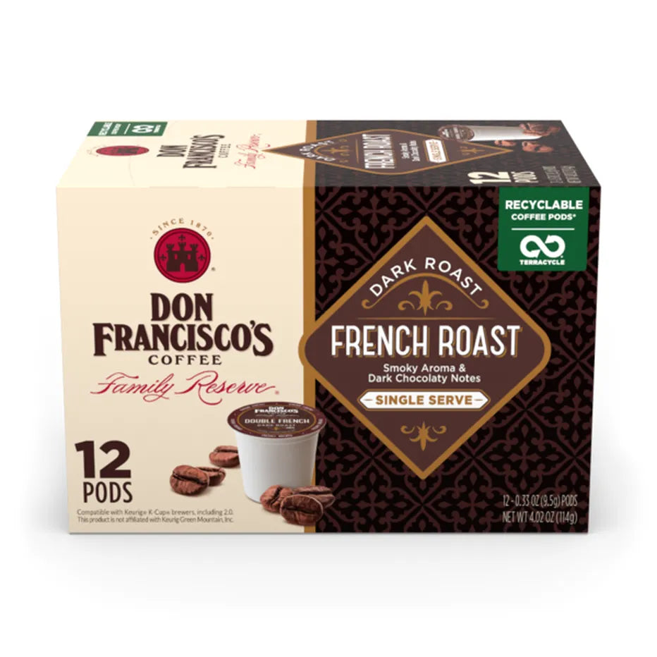 Don Francisco French Roast Coffee Pods, 12 Count