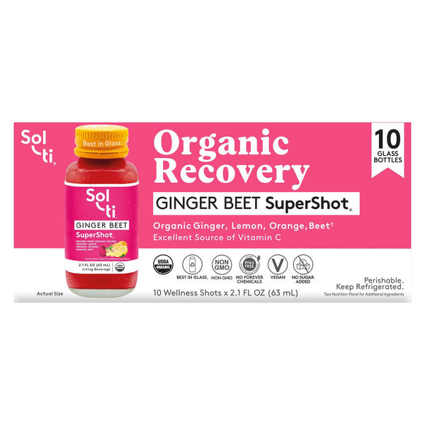 Solti Organic Recovery Ginger Beet SuperShot, 2.1 fl oz, 10-count