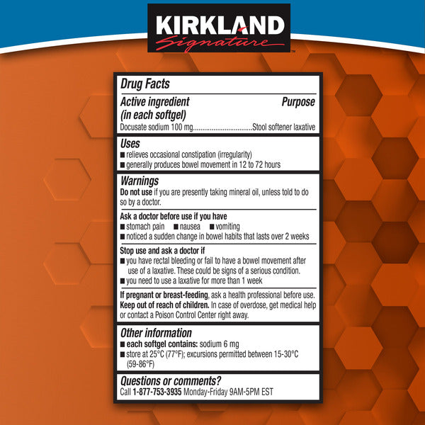 Kirkland Signature Stool Softener, 100 mg, 400 Softgels