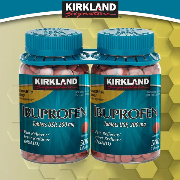 Kirkland Signature Ibuprofen, 200 mg, 500 Tablets, 2 Count
