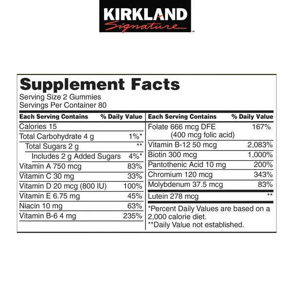 Kirkland Signature Adult Multivitamin, 320 Gummies