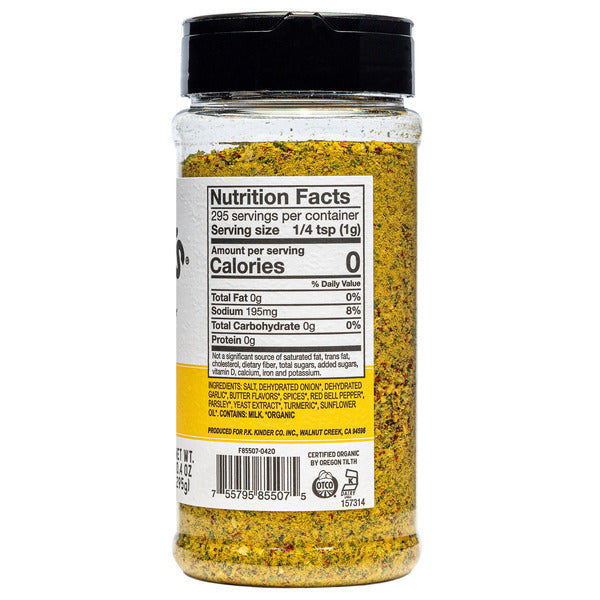 Kinder's Organic Buttery Steakhouse Seasoning, 10.4 oz