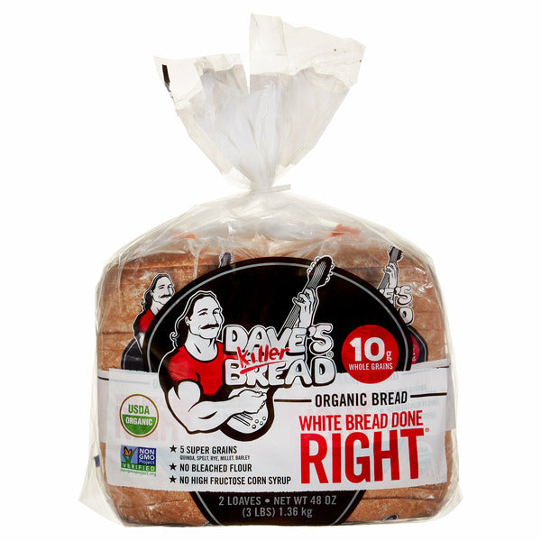 Dave's Killer Bread Organic White Bread, 2 x 24 oz