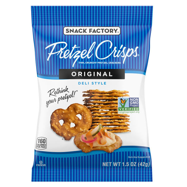 Snack Factory Pretzel Crisps, Variety Pack, 1.5 oz, 24 ct