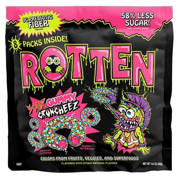Rotten Sour Gummy Cruncheez Variety Pack, 1.8 oz, 8-count