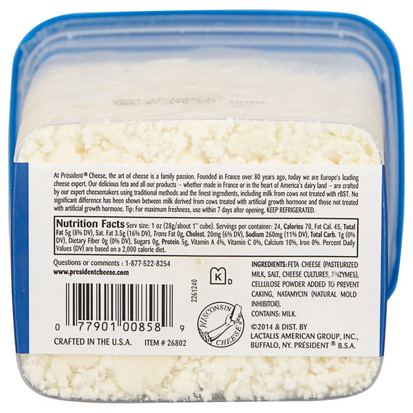 President Crumbled Feta Cheese, 1.5 lbs