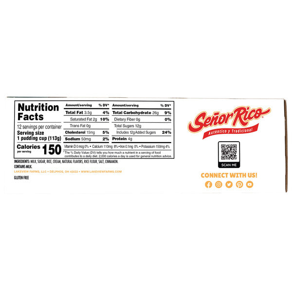 Señor Rico Rice Pudding, 4 oz, 12-count