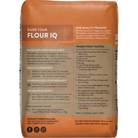 King Arthur Flour White Whole Wheat Flour, 5 lb