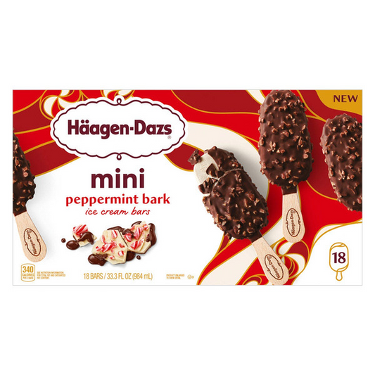 Haagen Dazs Peppermint Bark Bars, 1.85 oz, 18-count