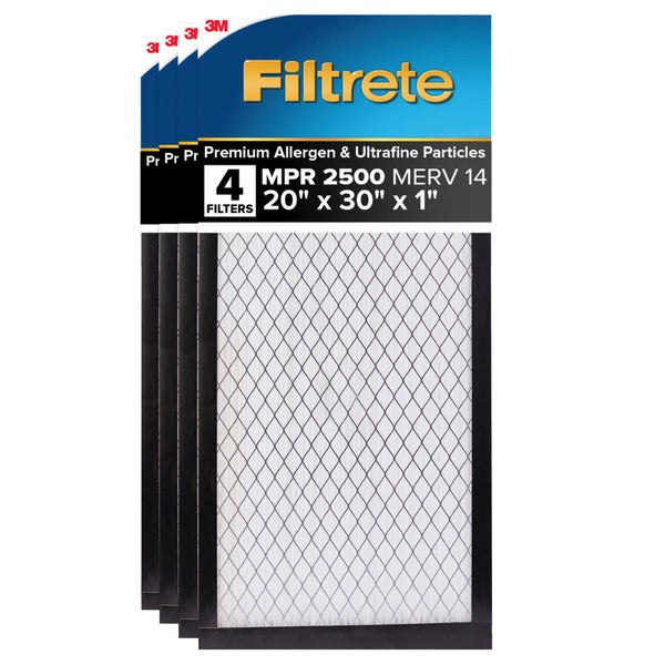 Filtrete Air Filter 1”, MPR 2500 MERV 14, High Performance Premium Allergen, Ultrafine Particles,*