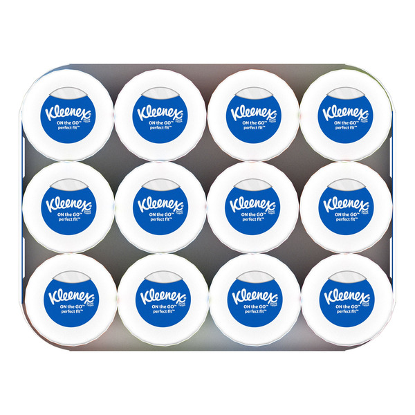 Kleenex Perfect Fit Facial Tissues, 12 Canisters, 50 Tissues per Can, 2-Ply