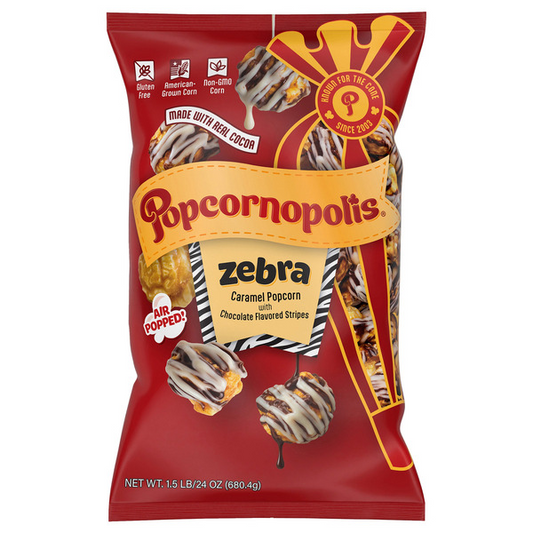 Popcornopolis Zebra Popcorn, 24 oz