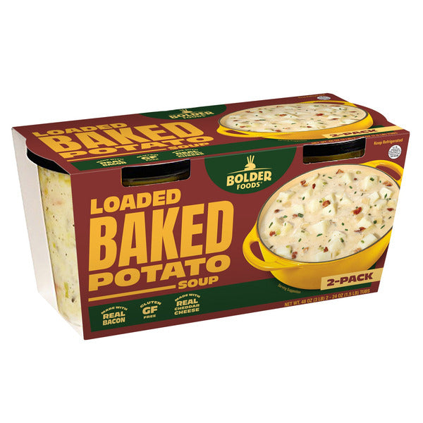 Bolder Foods Loaded Baked Potato Soup, 24 oz, 2-count