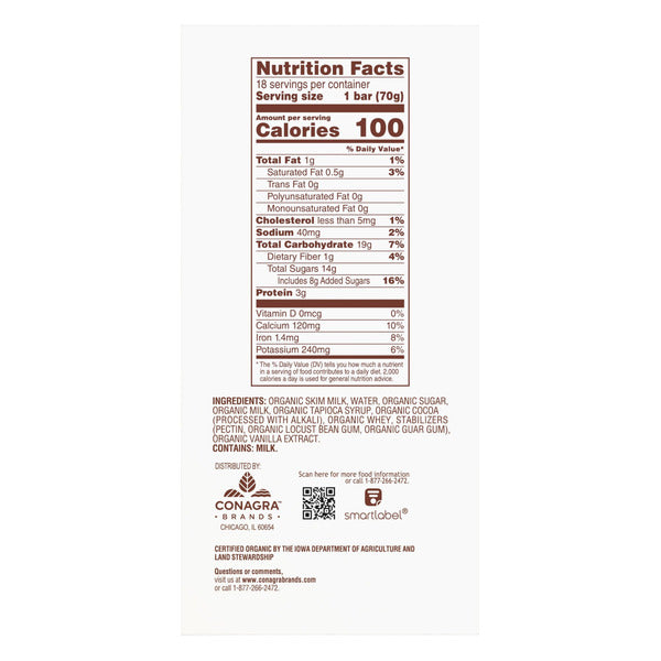Healthy Choice Organic Fudge Bars, 3 fl oz, 18-count
