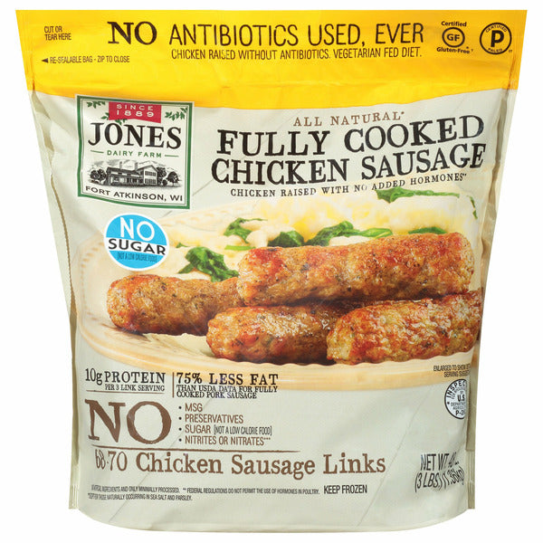 Jones Dairy Farm All Natural Fully Cooked Chicken Sausage, 48 oz
