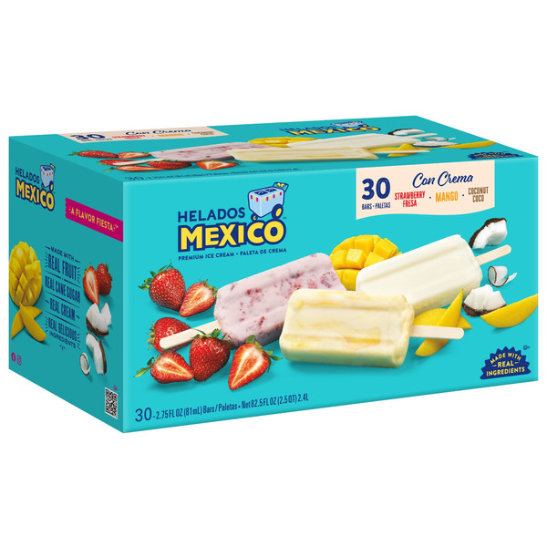 Helados Mexico Ice Cream Bars Variety, 30-count