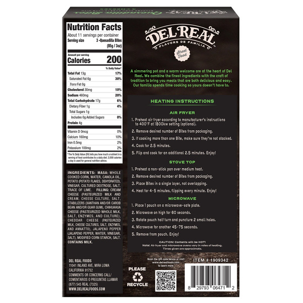 Del Real Three Cheese Quesadilla Bites, 32 oz