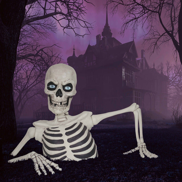 62" Giant Ground Breaking Skeleton with LCD Eyes and Sound