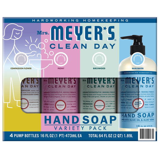 Mrs. Meyer's Hand Soap Clean Day Assortment, 16 fl oz, 4-pack