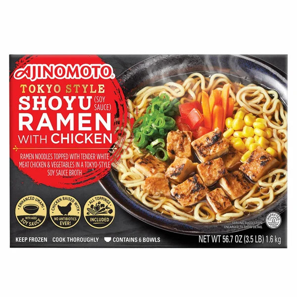 Ajinomoto Shoyu Ramen Bowls with Chicken, 6 Count