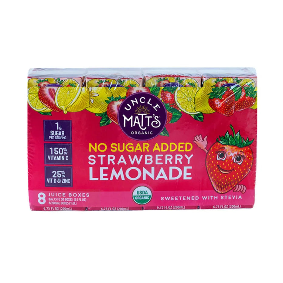 Uncle Matt's Organic Strawberry Lemonade Juice Boxes, 8 Count