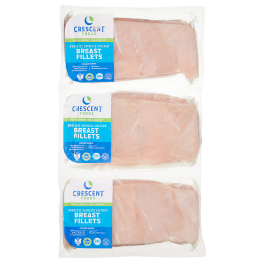 Crescent Foods Halal Chicken Breast, Hand Cut, Boneless Skinless