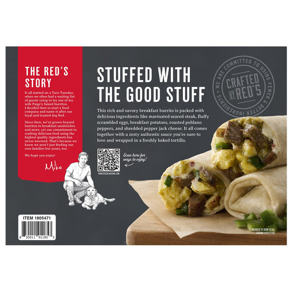 Red's Carne Asada Breakfast Burrito, 5 oz, 10-count