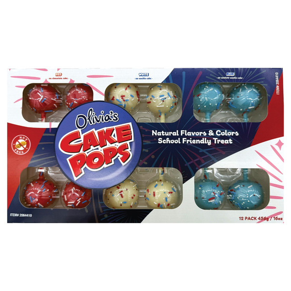 Olivia's Cake Pops Red, White & Blue Variety Pack, 12-count