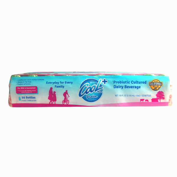 Epoca Cool Plus Probiotic Cultured Dairy Beverage, Plain, 2.1 fl oz, 50-count