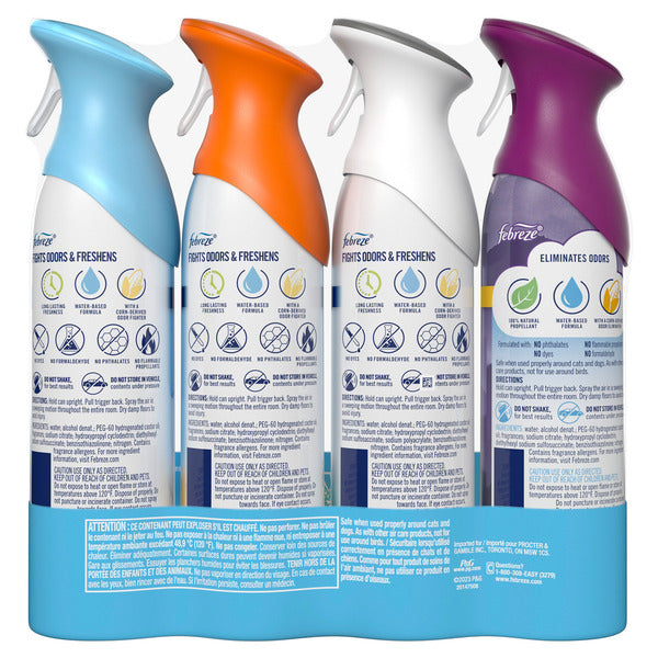 Febreze Air Refresher, Variety Pack, 8.8 oz, 4-count, Assorted Scents